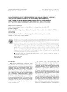 SBORNÍK NÁRODNÍHO MUZEA V PRAZE Řada B – Přírodní vědy • sv. 63 • 2007 • čís. 1 • s. 3–18 A C TA M U S E I N AT I O N A L I S P R A G A E Series B – Historia Naturalis • vol. 63 • 2007 • no.