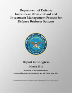 Congressional Report--March 15, 2012