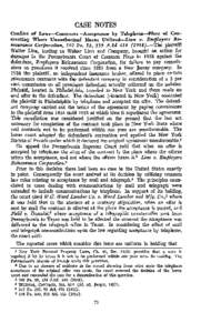 CASE NOTES Conflict of Laws-Contracts-Acceptance by Telephone-Place of Contracting Where Unauthorized Means Utilized-Linn v. Employers Reinsurance Corporation,392 Pa. 58, 139 A.2d[removed]The plaintiff Walter Linn, t