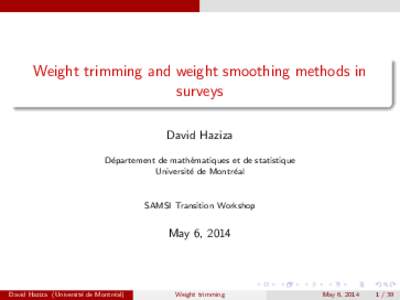 Statistical inference / Sampling / Statistical theory / Horvitz–Thompson estimator / Weighting / Estimator / Efficiency / Statistics / Survey methodology / Estimation theory
