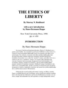 The Ethics of Liberty by MN Rothbard