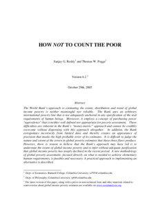 HOW NOT TO COUNT THE POOR Sanjay G. Reddy1 and Thomas W. Pogge2