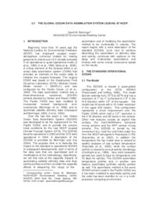 3.3  THE GLOBAL OCEAN DATA ASSIMILATION SYSTEM (GODAS) AT NCEP David W. Behringer* NOAA/NCEP/Environmental Modeling Center