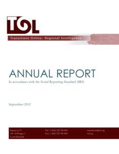 ANNUAL REPORT In accordance with the Social Reporting Standard (SRS) September[removed]Baranova 33