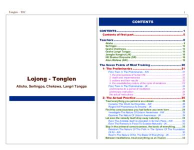 Tonglen – TOC  1 CONTENTS CONTENTS .......................................................................... 1