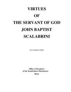 VIRTUES OF THE SERVANT OF GOD