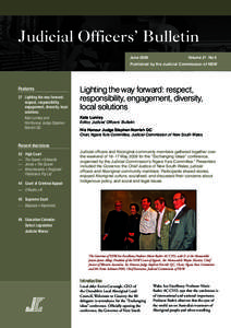 Judicial Officers’ Bulletin June 2009 Volume 21 No 5  Published by the Judicial Commission of NSW