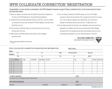 Collegiate Connection Form 10A PRINT