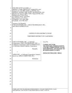 Videotelephony / Linksys iPhone / Cisco Systems / IPhone / Infogear / Linksys / Trademark infringement / Trademark / Apple Inc. / Computing / Electronics / Electronic engineering