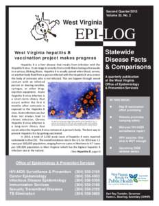 Second Quarter/2013 Volume 32, No. 2 West Virginia  EPI-LOG