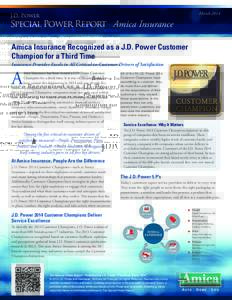 March[removed]J.D. Power Special Power Report Amica Insurance Amica Insurance Recognized as a J.D. Power Customer