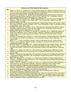 References for FHWA Bridge Rail Memorandums Ref 1 2