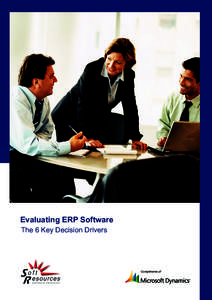 Evaluating ERP Software The 6 Key Decision Drivers Compliments of  Abstract
