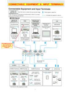 CONNECTABLE EQUIPMENT & INPUT TERMINALS  The HDMI terminal is also used for the Computer output to Projector.