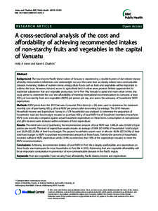 A cross-sectional analysis of the cost and affordability of achieving recommended intakes of non-starchy fruits and vegetables in the capital of Vanuatu