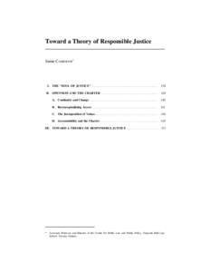 Toward a Theory of Responsible Justice Jamie CAMERON * I. THE 