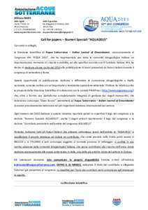Affiliata ANIPA Sede legale Via M. Tirotti, Piacenza C.F. e P.Iwww.acquesotterranee.com