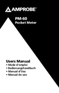 PM-60 Pocket Meter Users Manual  • Mode d’emploi