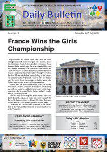 24th EUROPEAN YOUTH BRIDGE TEAM CHAMPIONSHIPS  Daily Bulletin