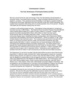 Microsoft Word - Topic - Katrina-Rita - Two-Year Anniversary of Hurricanes Katrina and Rita - September 2007.doc