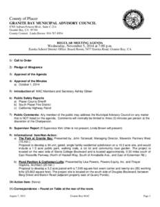 County of Placer GRANITE BAY MUNICIPAL ADVISORY COUNCIL 8789 Auburn Folsom Blvd., Suite C-214 Granite Bay, CA[removed]County Contact: Linda Brown[removed]