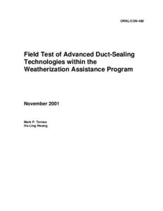 Field Test of Advanced Duct-Sealing Technologies within the Weatherization Assistance Program