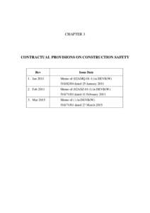 CHAPTER 3  CONTRACTUAL PROVISIONS ON CONSTRUCTION SAFETY Rev 1. Jan 2011