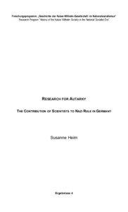 Forschungsprogramm „Geschichte der Kaiser-Wilhelm-Gesellschaft im Nationalsozialismus“ Research Program “History of the Kaiser Wilhelm Society in the National Socialist Era”