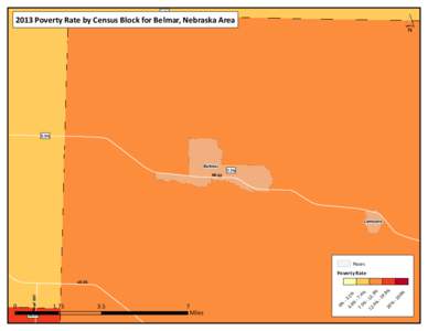 6.9%  ´ 2013 Poverty Rate by Census Block for Belmar, Nebraska Area