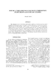 USE OF 1-2-MILLIMETER SAND-GRAIN COMPOSITION IN MINNESOTA QUATERNARY STUDIES Howard C. Hobbs  ABSTRACT