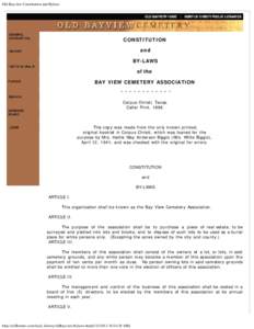 Old Bayview Constitution and Bylaws