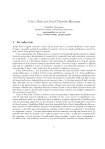 Prior’s Tonk and Proof-Theoretic Harmony Yoshihiro Maruyama Oxford University Computing Laboratory  http://researchmap.jp/ymaruyama