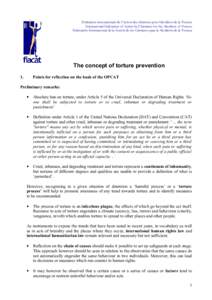 Fédération internationale de l’Action des chrétiens pour l’abolition de la Torture International Federation of Action by Christians for the Abolition of Torture Federación Internacional de la Acción de los Crist