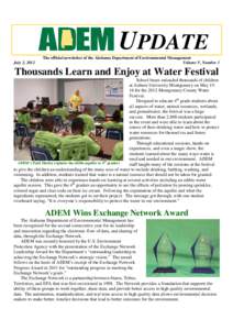 UPDATE July 2, 2012 The official newsletter of the Alabama Department of Environmental Management Volume V, Number 3