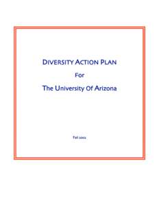 DIVERSITY ACTION PLAN For The University Of Arizona  Fall 2002