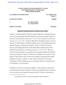 Foster Jenkins Conine malpractice Mercedes failure to disclose deny discharge 727(a)(4)