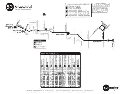 CONNECTING POINTS TO ROUTES Eastside Terminal Viscount & Hawkins Cielo Vista Mall (25) Montwood & McRae (1, 51) Montwood & Wedgewood (52)