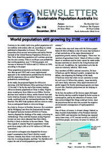 NEWSLETTER  Sustainable Population Australia Inc No. 118