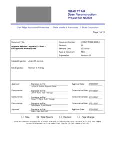 ORAU TEAM Dose Reconstruction Project for NIOSH Oak Ridge Associated Universities I Dade Moeller & Associates I MJW Corporation Page 1 of 12