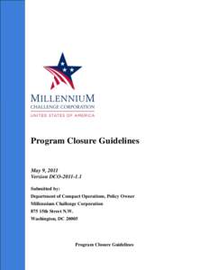 Program Closure Guidelines, May 9, 2011