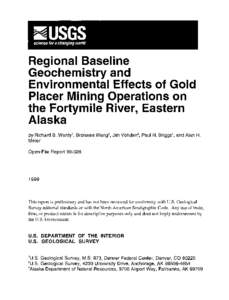 uses  science for a changing world Regional Baseline Geochemistry and