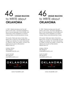 46  UNIQUE REASONS to WRITE about OKLAHOMA