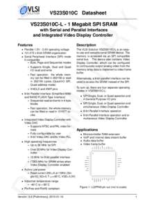 IN AR Y VS23S010C Datasheet VS23S010C-L - 1 Megabit SPI SRAM