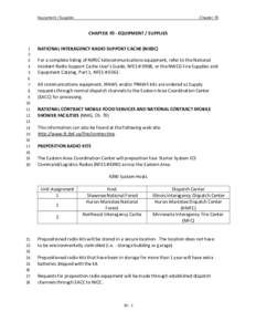 Equipment / Supplies  Chapter 70 CHAPTER 70 - EQUIPMENT / SUPPLIES 1