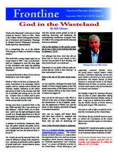 Frontline  American Decency Association September 2014 Vol. XXVIII Issue IX  God in the Wasteland