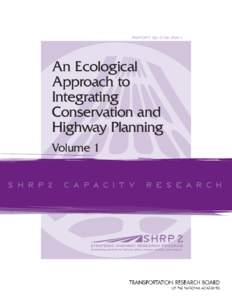 REpo r t S2-C06-RW-1  An Ecological Approach to Integrating Conservation and