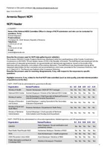 Published on Site public prototype (http://aidsreportingtool.unaids.org) Home > Armenia Report NCPI Armenia Report NCPI NCPI Header COUNTRY