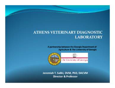 LEE M. MYERS, DVM, MPH, Dipl. ACVPM STATE VETERINARIAN ASSISTANT COMMISSIONER OF ANIMAL INDUSTRY