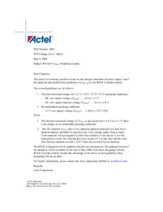 PCN Number: 0607 PCN Change Level: Minor May 9, 2006 Subject: RTAX-S VCCA Guidelines Update  Dear Customer,