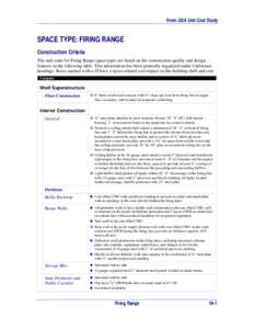 Construction Criteria for Firing Range Space Type from the GSA Unit Cost Study